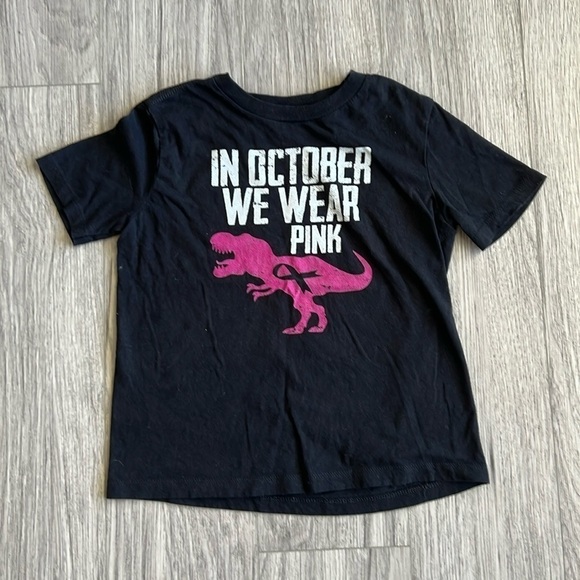 In October We Wear Pink - Dinosaur and Breast Cancer Size XS - Picture 1 of 4